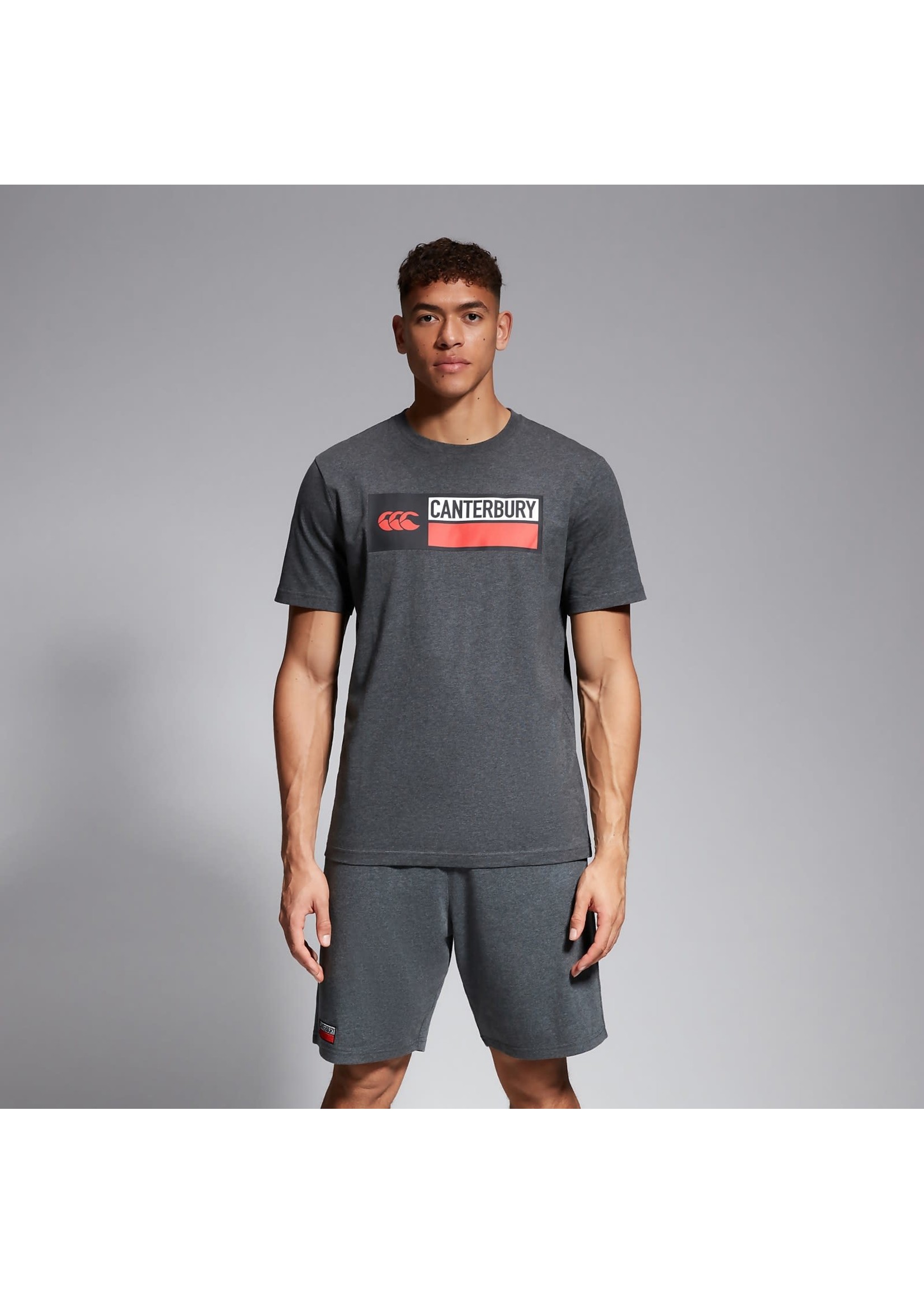 Canterbury Canterbury Cotton Logo Mens T-Shirt (2023) Grey /Red