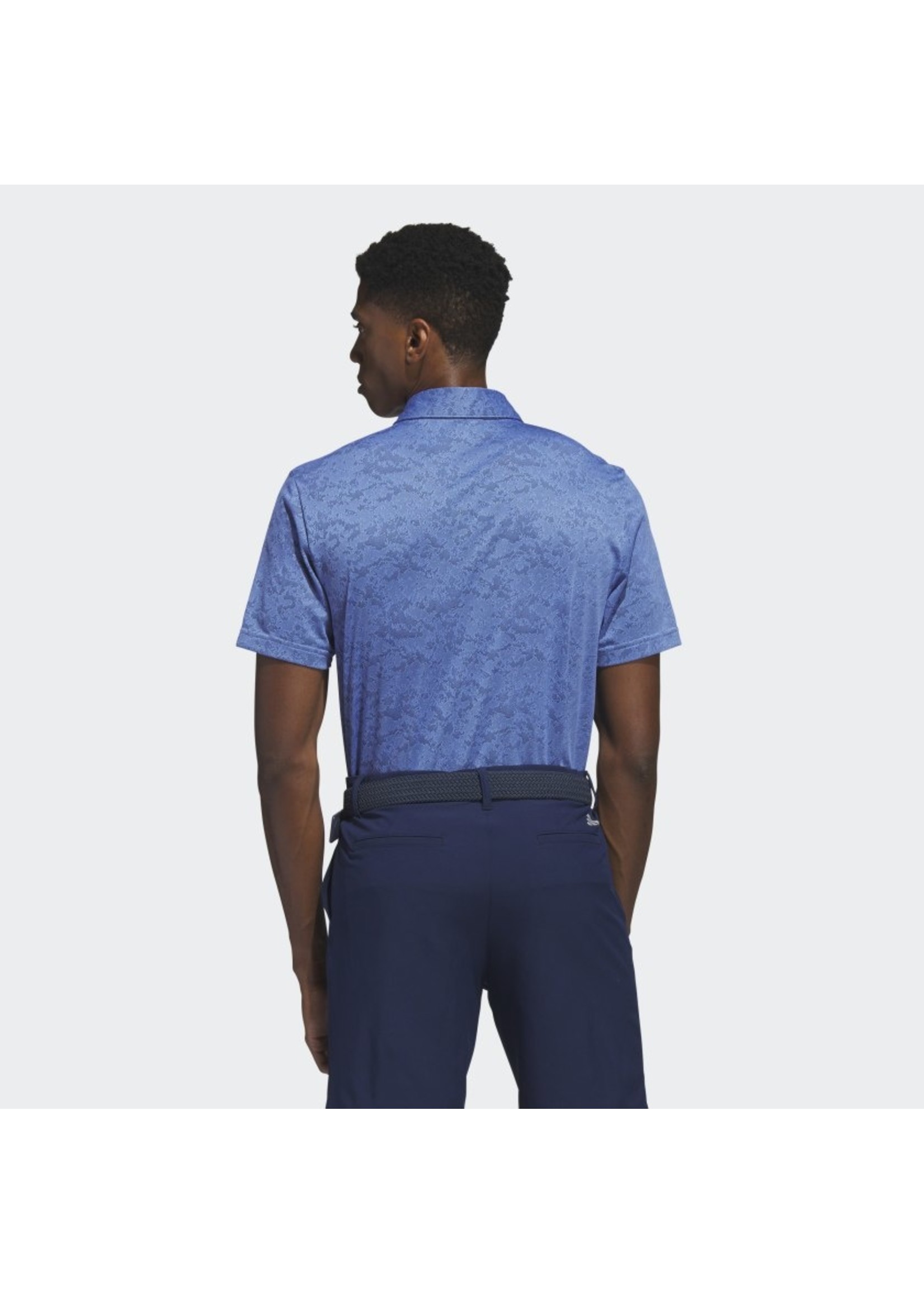 Adidas Adidas Textured Jacquard Mens Golf Polo (2023) Blue Fusion/Navy