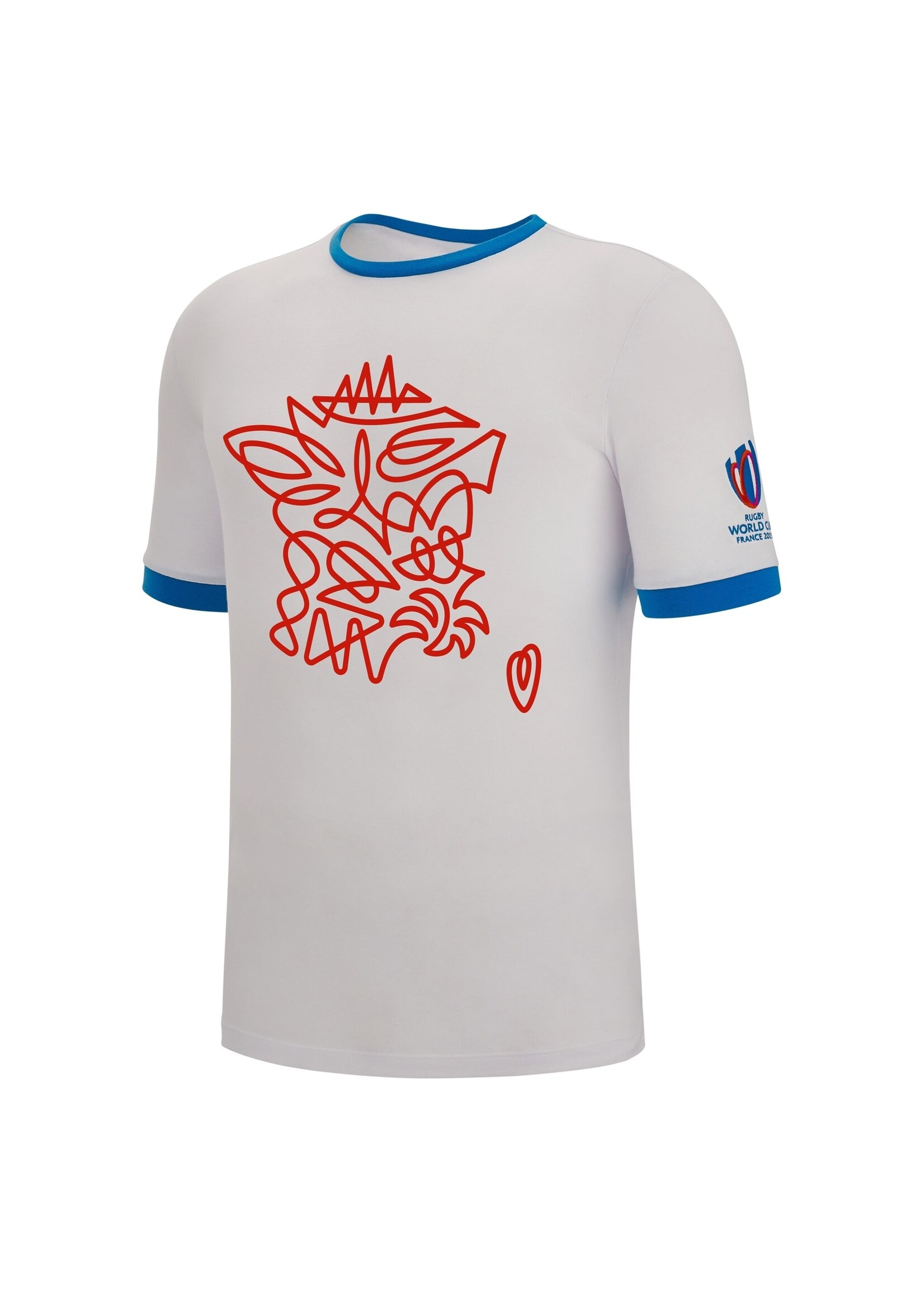 Macron Macron RWC  France Cotton Mens  T-Shirt  (2023) White / Blue