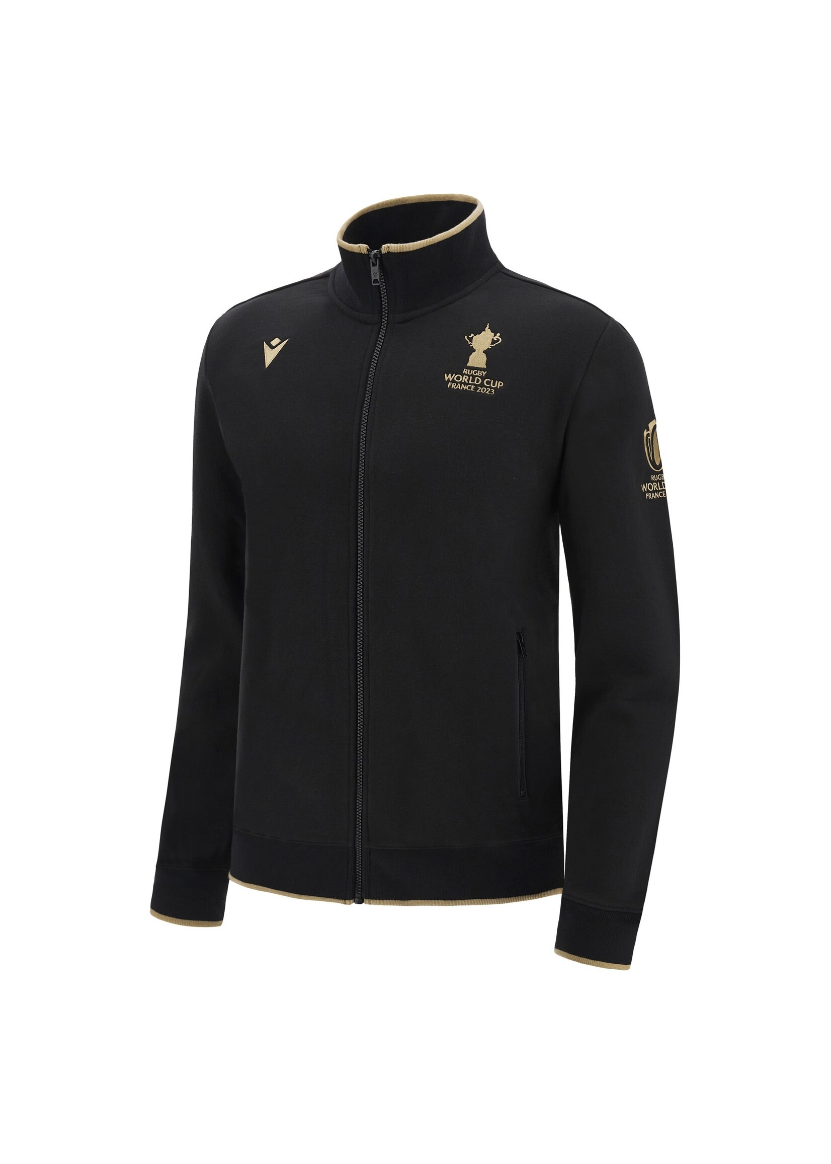 Macron Macron RWC France  Mens Full Zip Sweatshirt  (2023) Black/ Gold