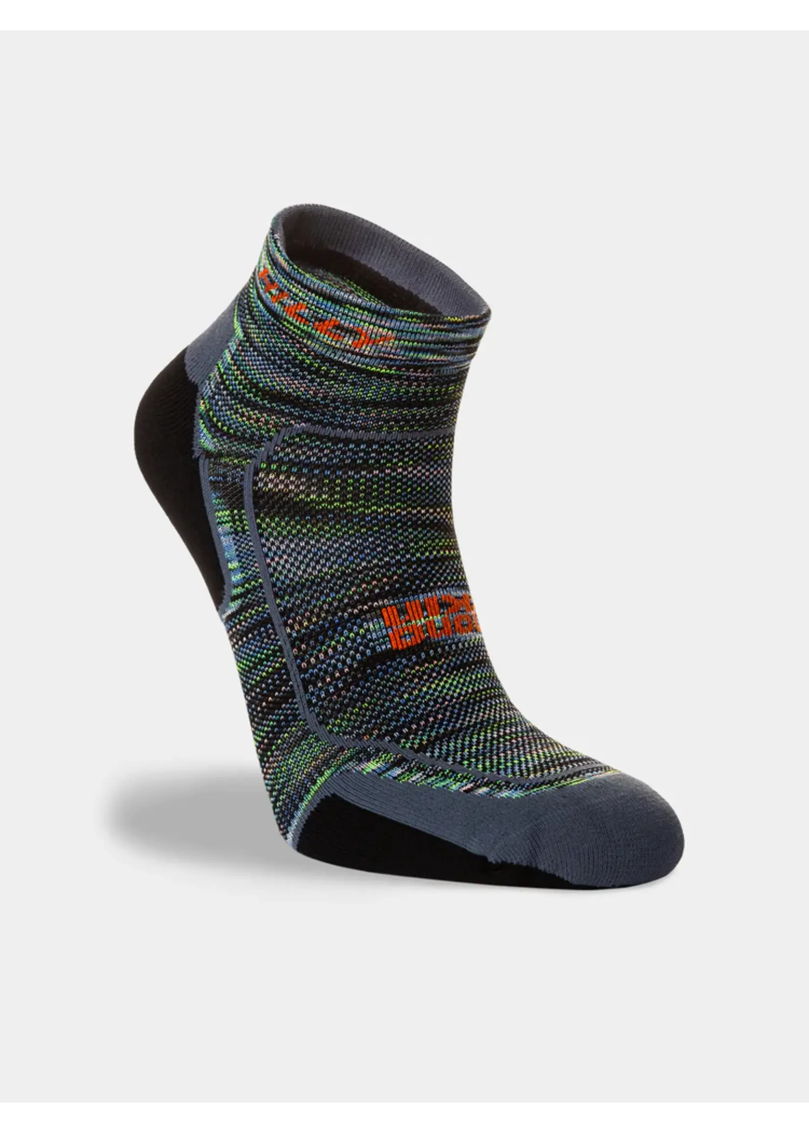 Ronhill Hilly Unisex Active Quarter Socks (2023), Black/ Chameleon