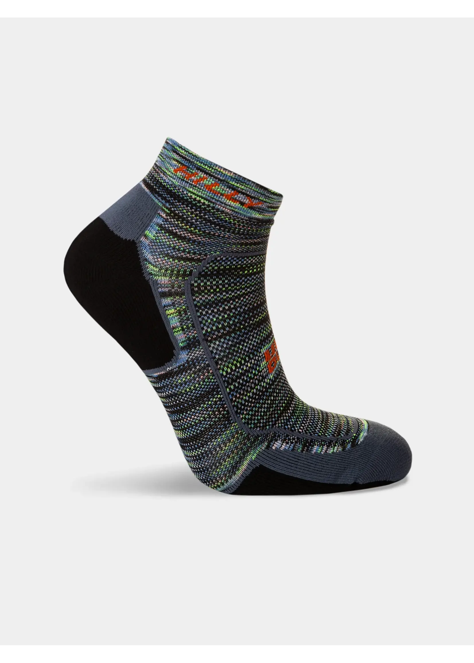 Ronhill Hilly Unisex Active Quarter Socks (2023), Black/ Chameleon