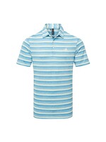 Adidas Adidas Two Colour Stripe Mens Golf Polo Shirt Semi Blue Burst/Ivory (2024)