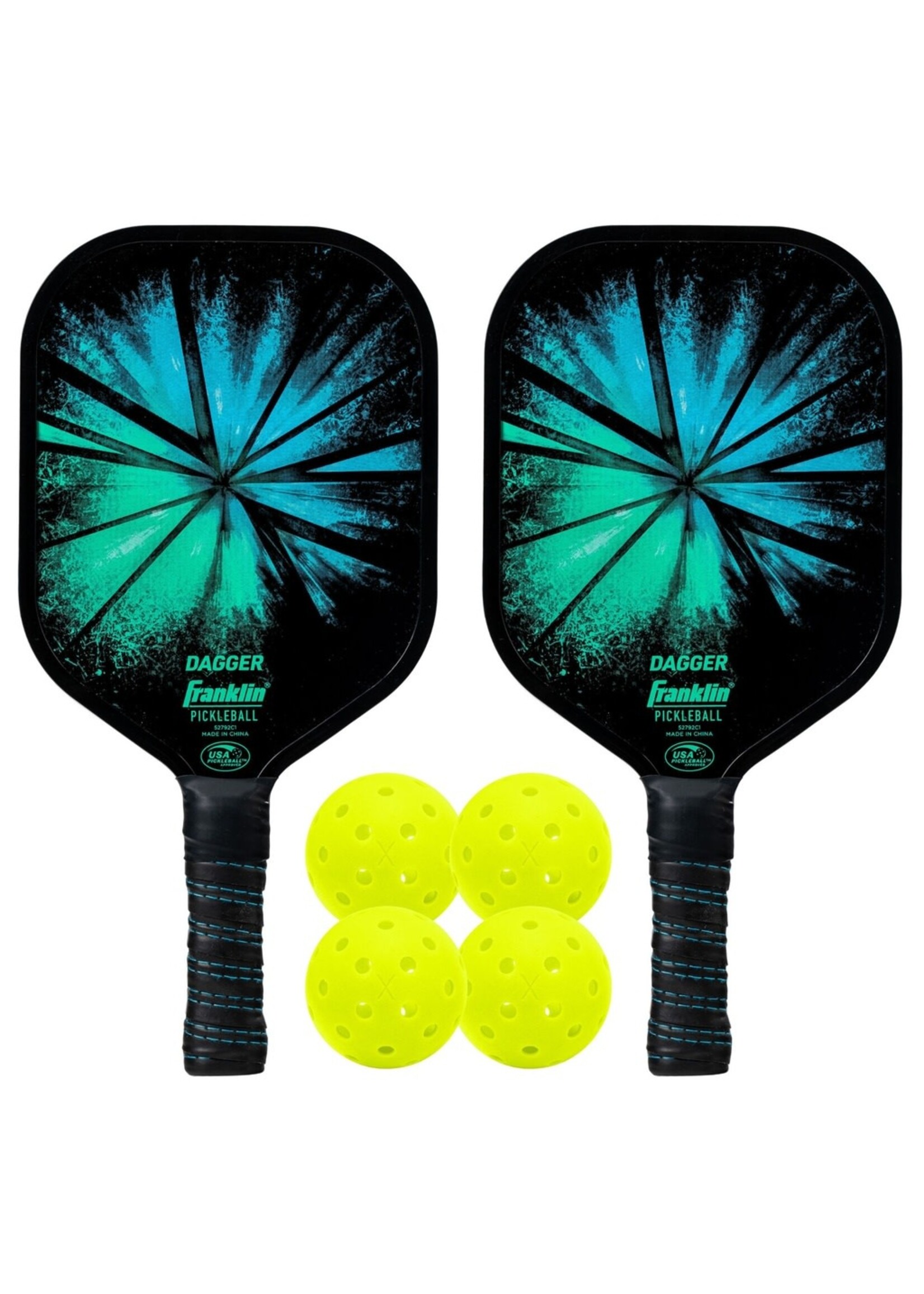 Franklin Franklin Dagger 2 Player Pickleball Paddle and Ball Set (2024) Blue