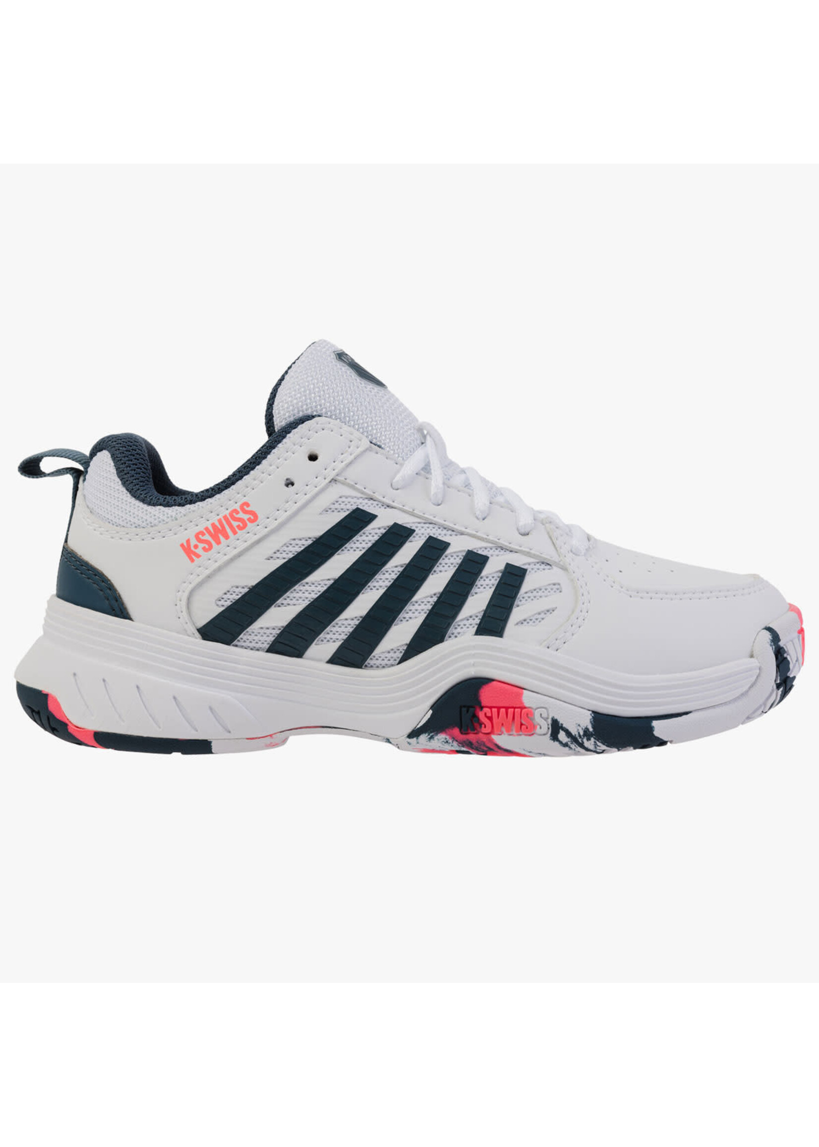 K-Swiss K-Swiss Court Express 2 Junior Tennis Shoe (2025) White/Stargazer/Neon Blaze