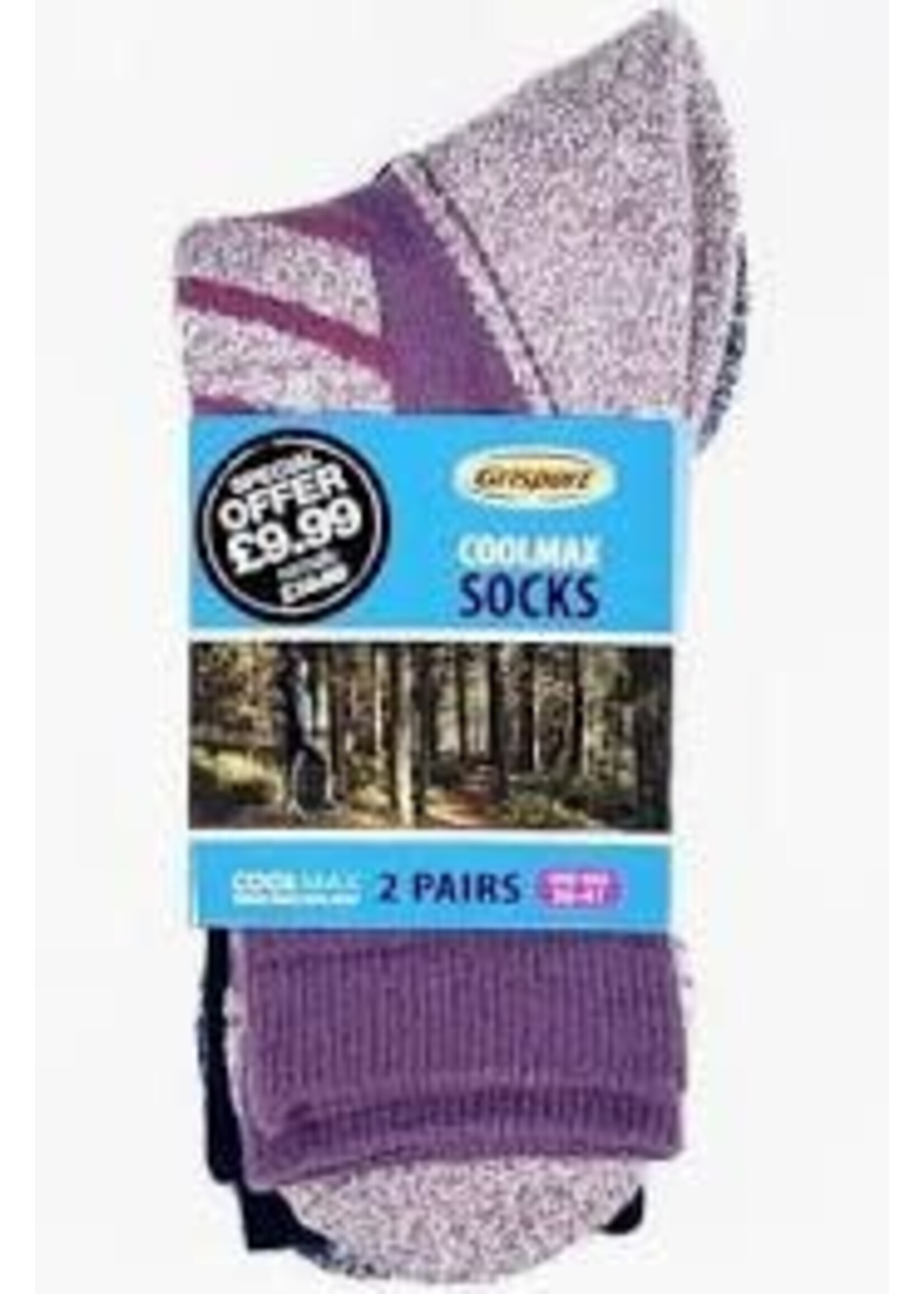 Grisport Grisport Coolmax Socks Ladies One Size  2 Pack  (2025) Purple / Navy