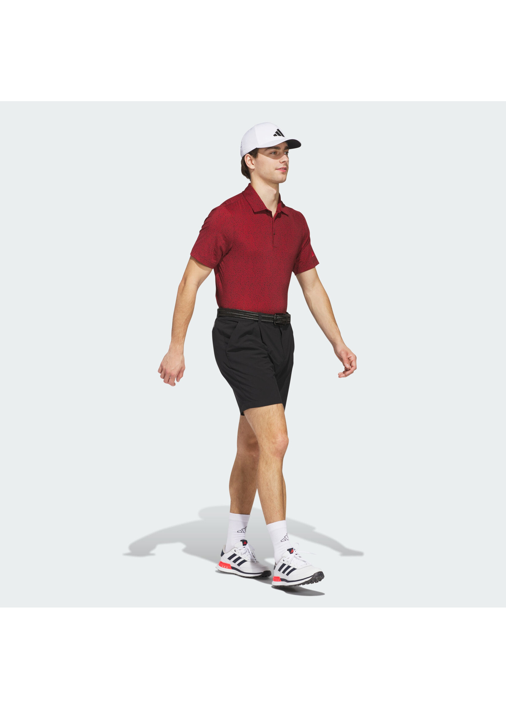 Adidas Adidas Ultimate 365 Mini Bunker Mens Golf Polo Shirt  (2025) Ruby