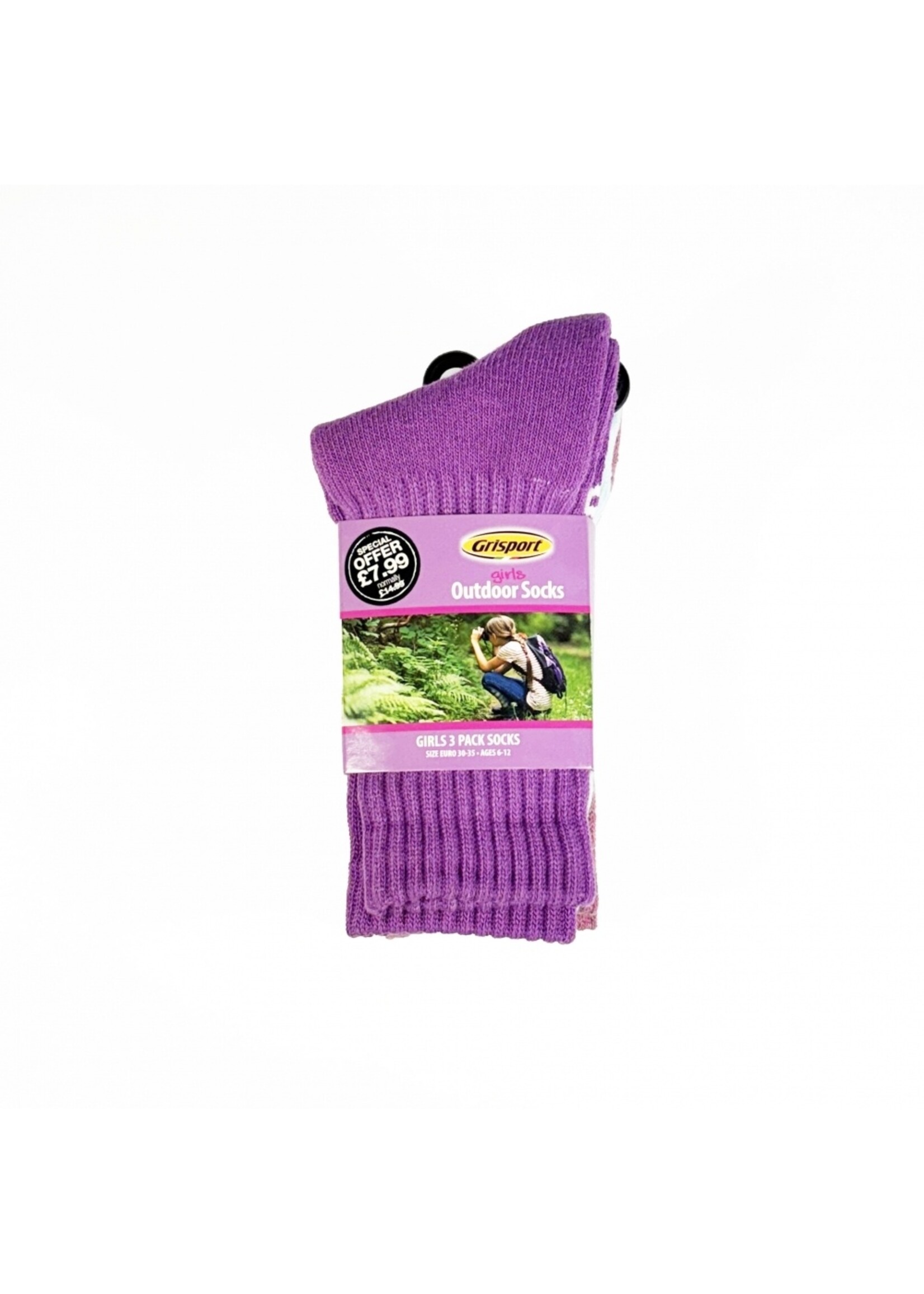 Grisport Grisport  Outdoor Socks Junior 3 Pack  (2025) Pink/Purple/ Blue