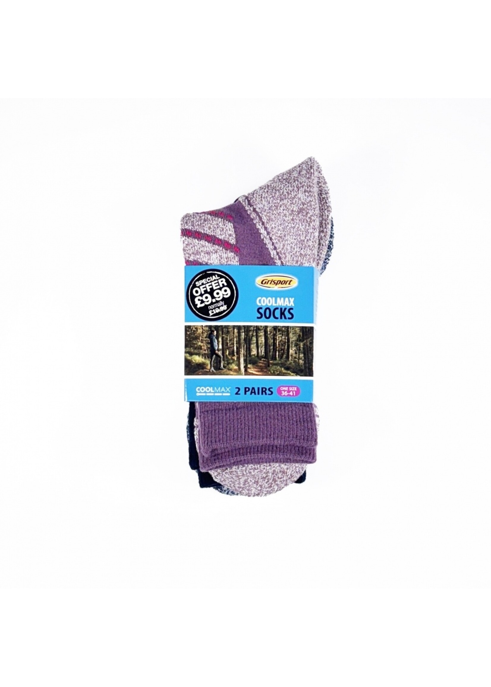 Grisport Grisport Coolmax Socks Ladies One Size  2 Pack  (2025) Purple / Navy