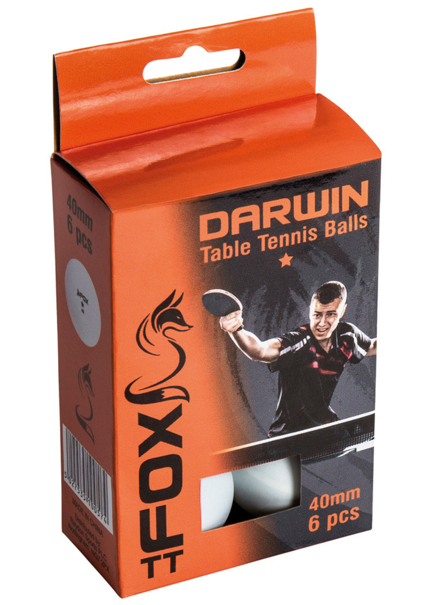 Fox Fox TT Darwin 1 Star Table Tennis Balls (2025) 6 Pack
