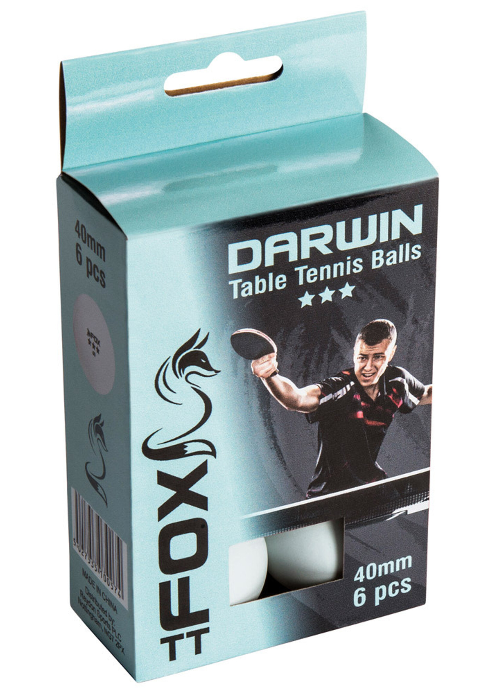 Fox Fox TT Darwin 3 Star Table Tennis Balls (2025) 6 Pack