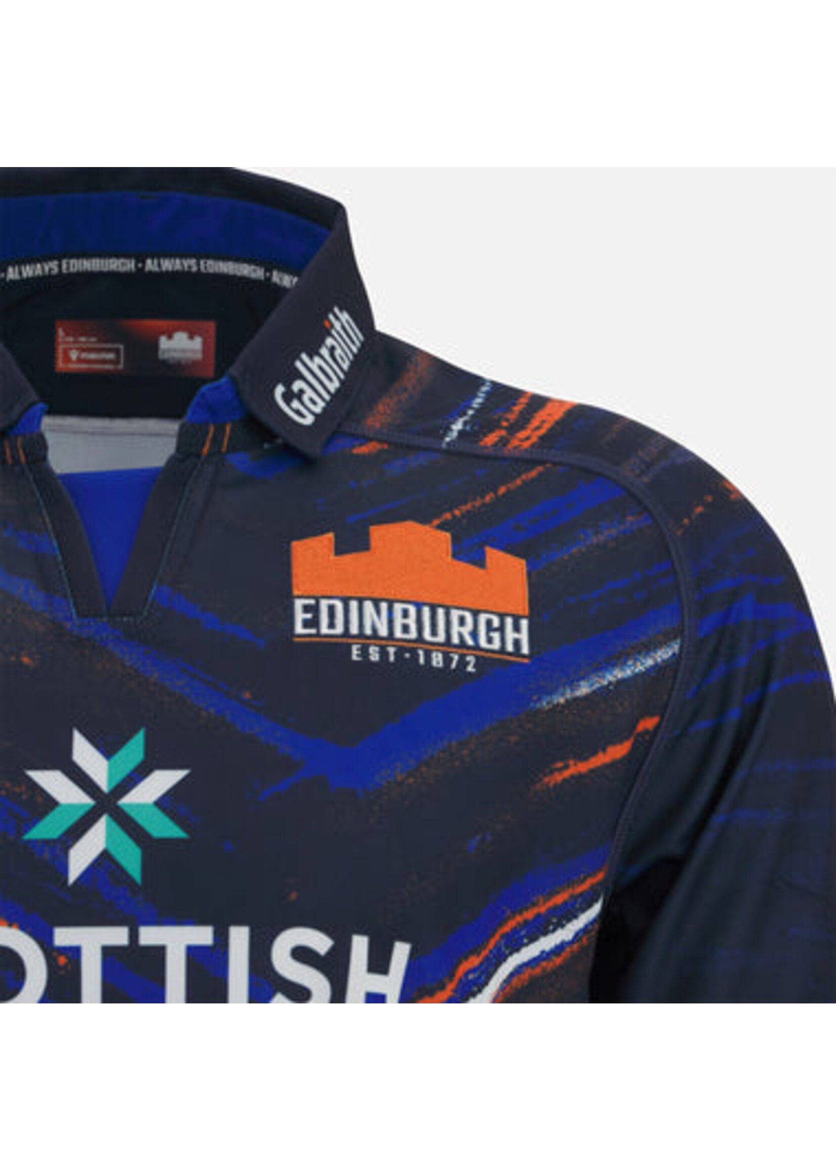 Macron Macron Edinburgh Rugby Home Junior Replica Shirt (2025/26) Navy Orange