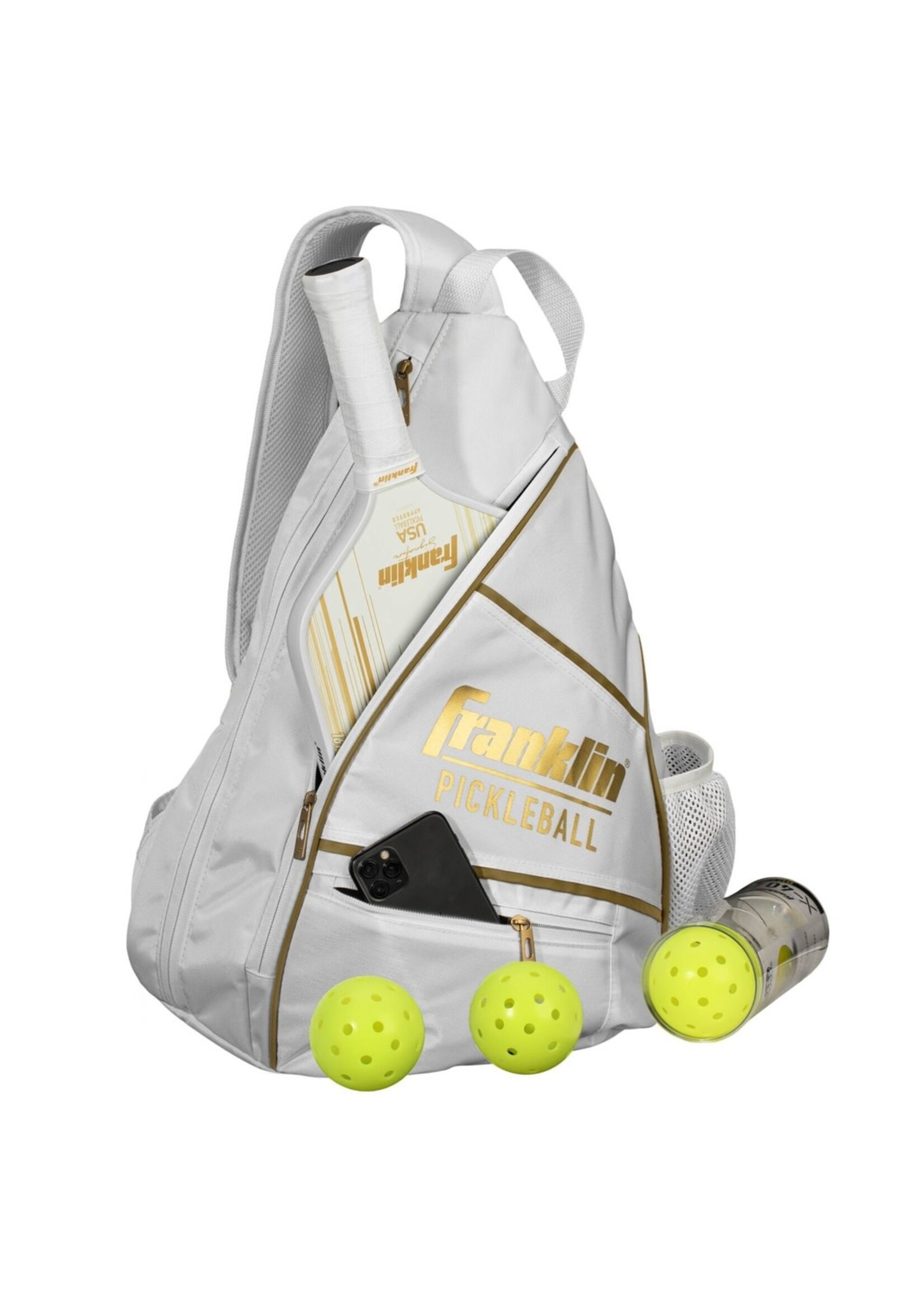 Franklin Franklin Pickleball Sling Bag, White/Gold