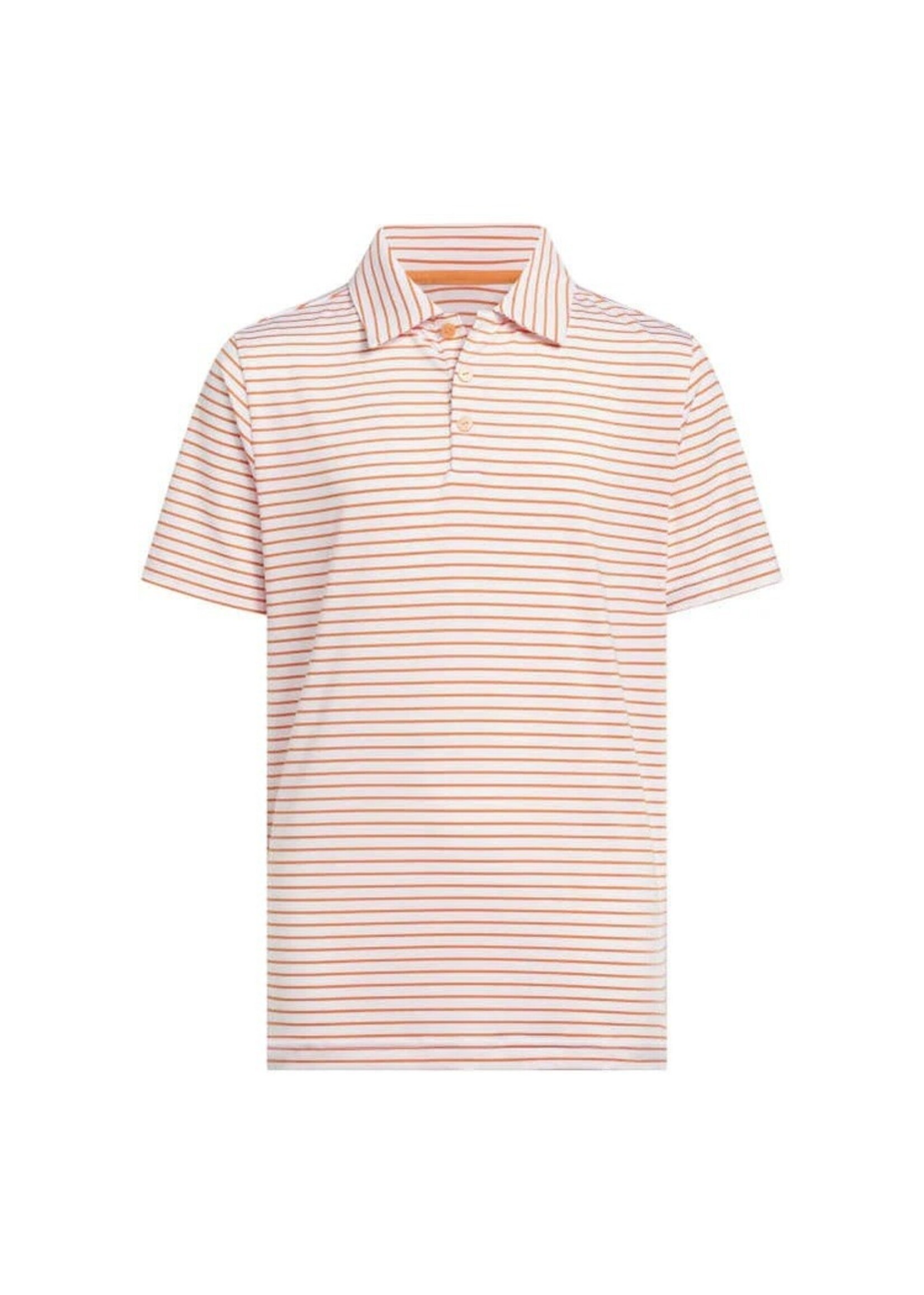 Adidas Adidas Golf Junior Striped Polo Shirt (2025)  White/Orange