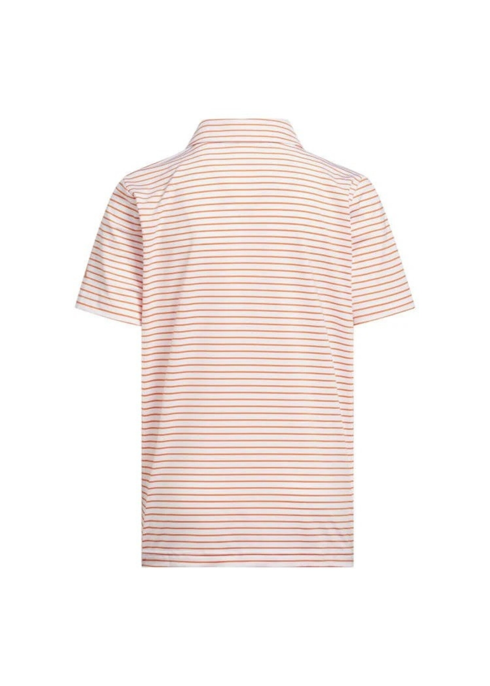 Adidas Adidas Golf Junior Striped Polo Shirt (2025)  White/Orange