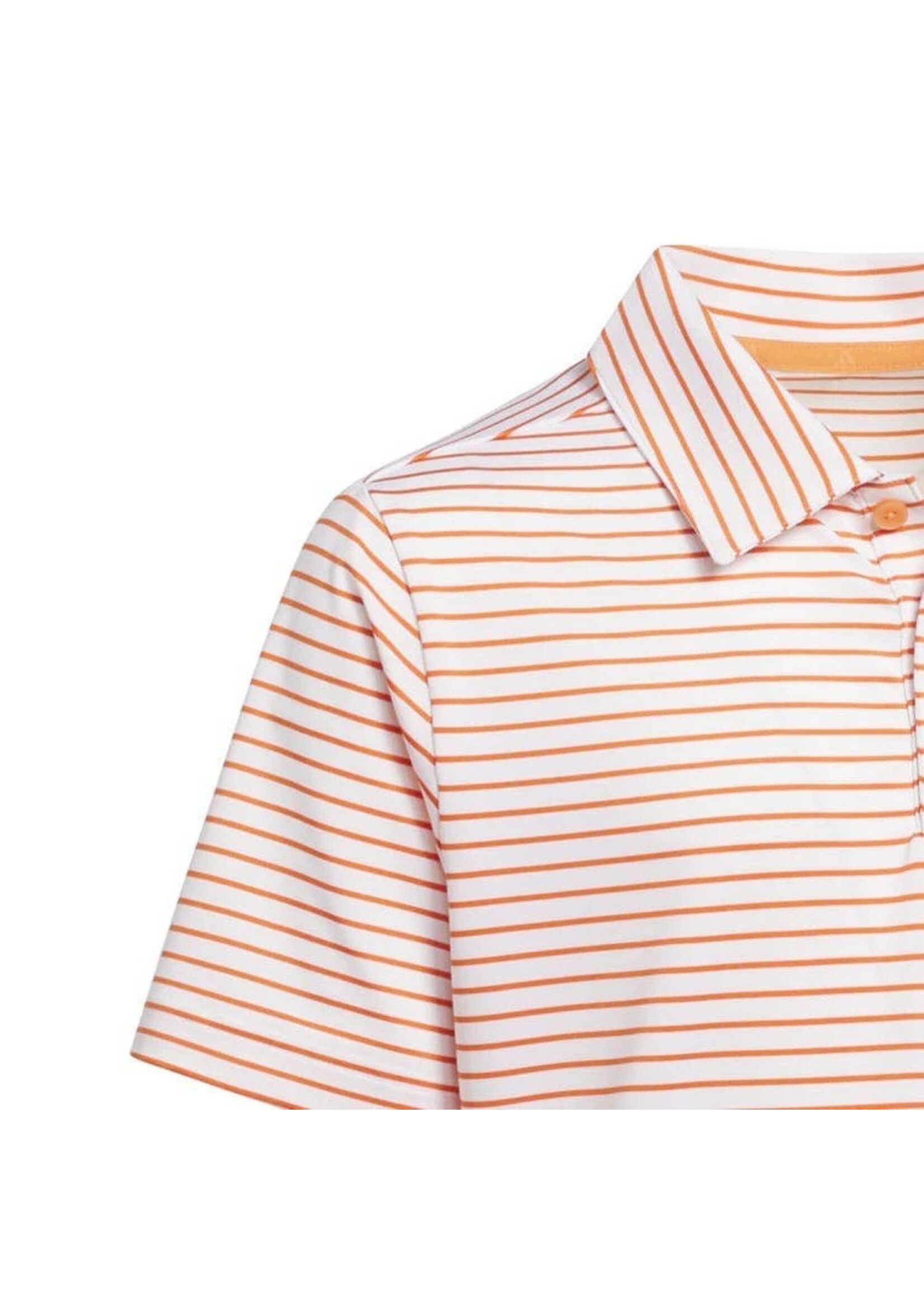 Adidas Adidas Golf Junior Striped Polo Shirt (2025)  White/Orange