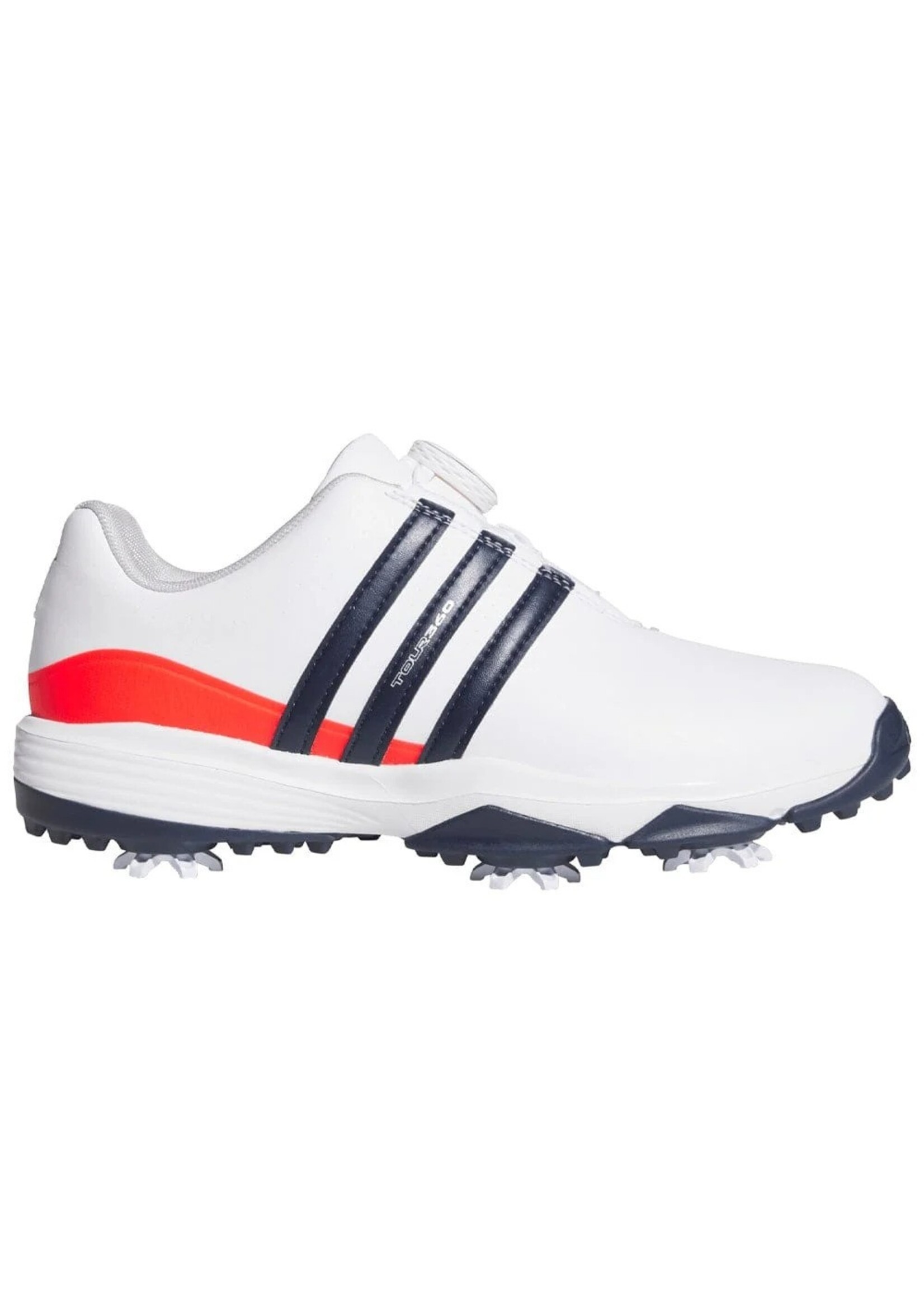 Adidas Adidas Tour360 BOA Junior Golf Shoes (2026) White/Navy/Orange