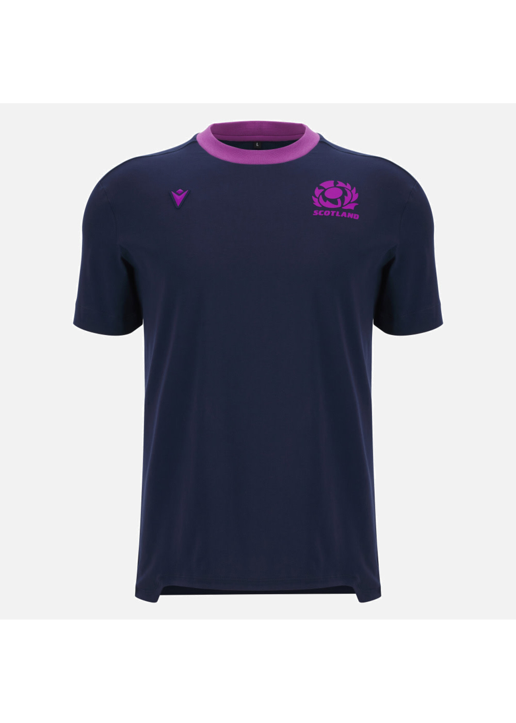 Macron Macron SRU 25/26 Junior Cotton T Shirt - Navy/Purple