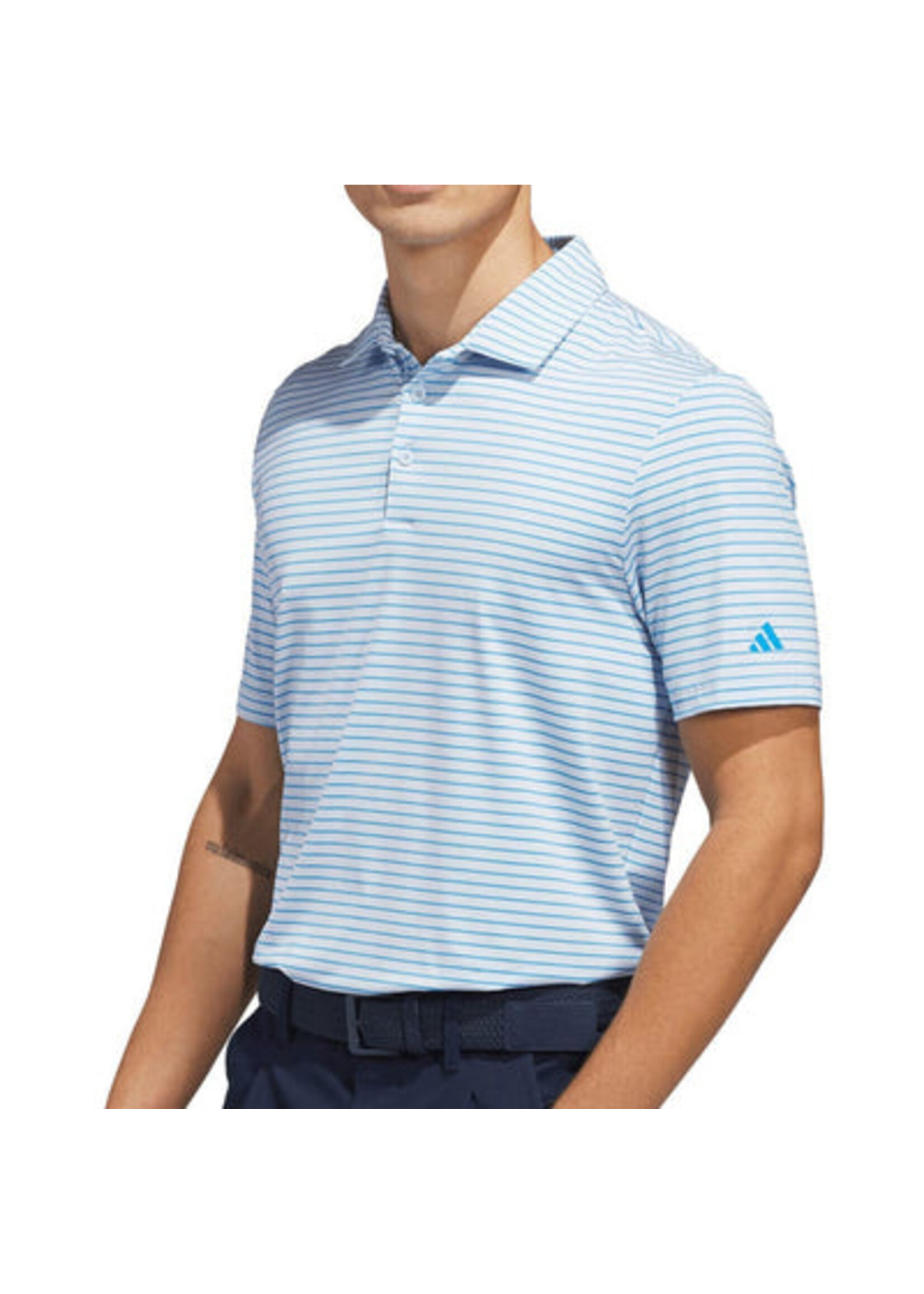 Adidas Adidas Performance 2 Colour Stripe Mens Polo  (2026) Crystal Sky/Blue