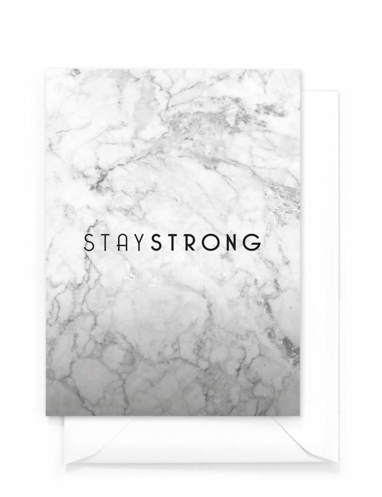 Wenskaart Marble "Stay strong"