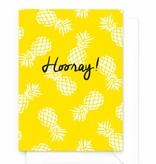 Wenskaart gele ananas - Hooray