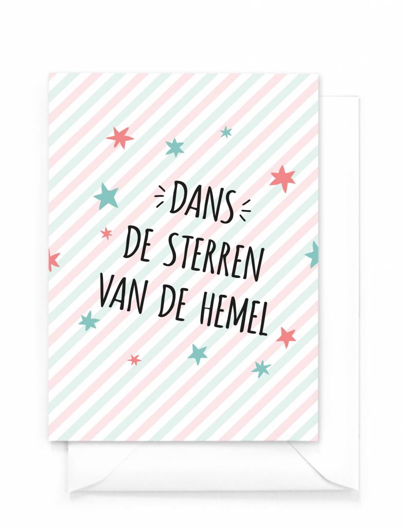 Wenskaart Dans De Sterren Van De Hemel Yellow Sky Wenskaarten Cadeaus