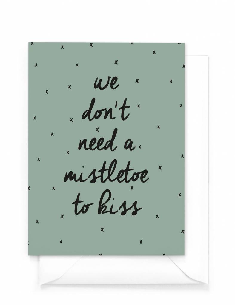Wenskaart Kerst We Don T Need A Mistletoe To Kiss Yellow Sky Wenskaarten Cadeaus
