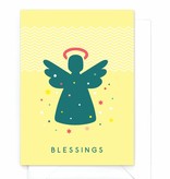 Originele vrolijke kerstkaart  "Angel" - Blessings