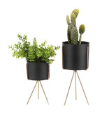 Set van 2 zwarte plantenstaanders - Present Time