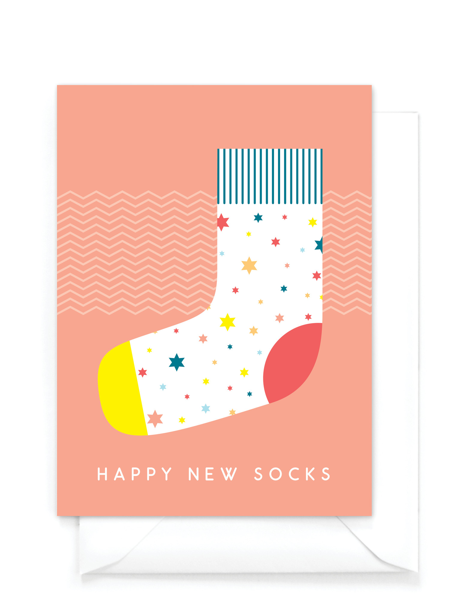 Grappige kerstkaart  "Happy new socks" - Warm wishes