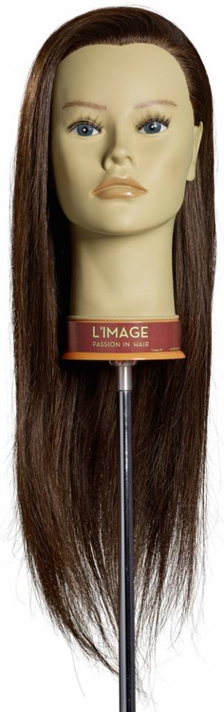 L'Image Oefenhoofd Lisa - 50cm - 100% Echt Haar - Donker Blond - Competitie Geschikt