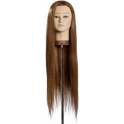 L'Image Testa da pratica Angelina – Testa professionale per esercitarsi nel taglio e nello styling dei capelli, con capelli veri per un allenamento realistico.