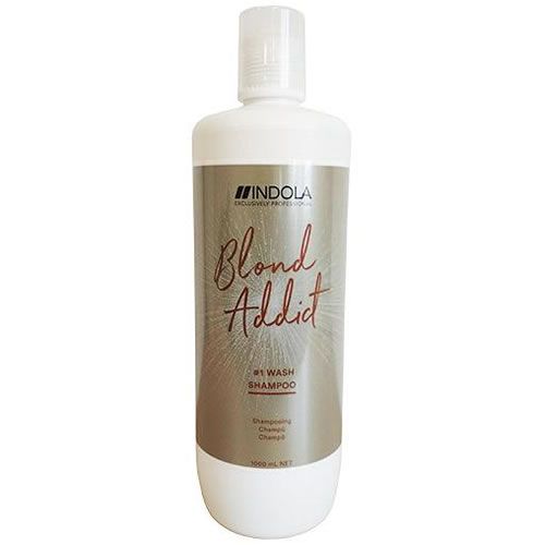 Indola Innova Blond Addict Shampoo 1000 ml - Zilvershampoo vrouwen - Voor
