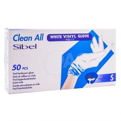 Sibel White Vinyl Gloves Small 50 pcs