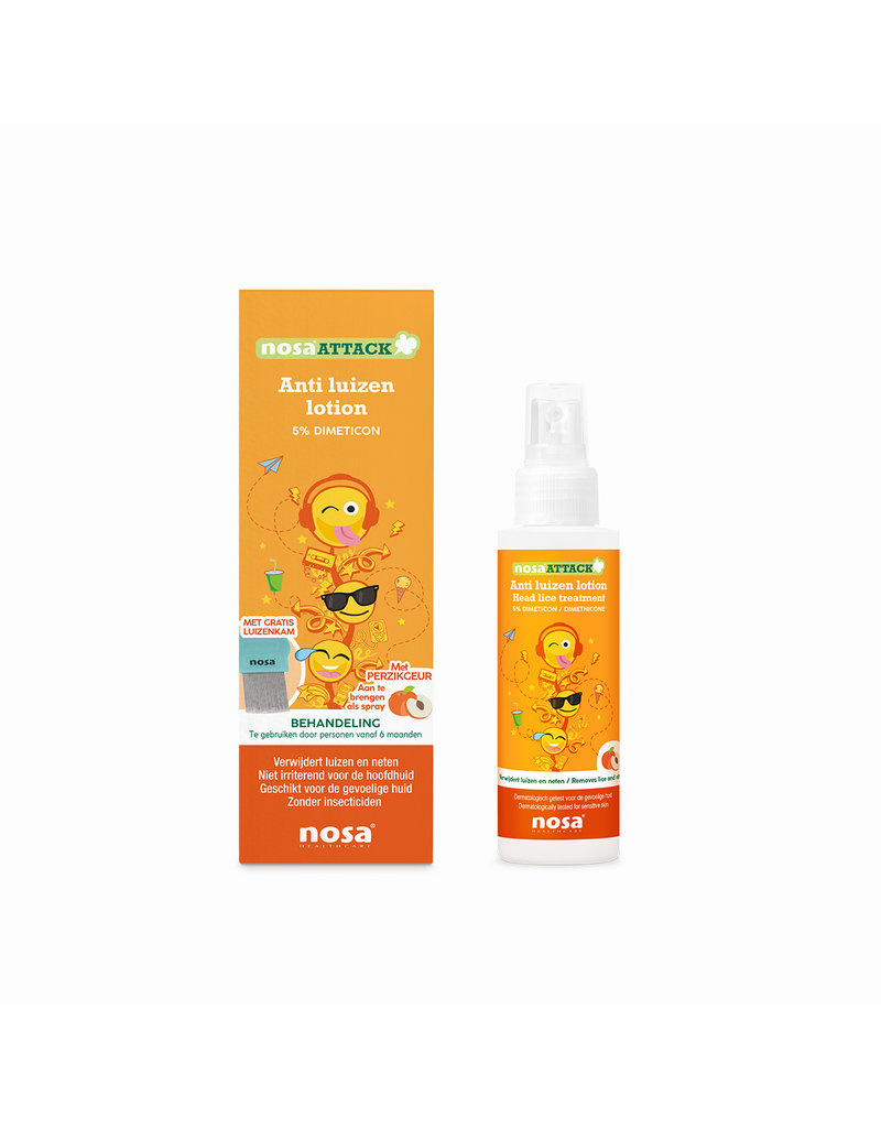 Nosa Attack Anti-Luizen Lotion Perzik 100ml met Luizenkam