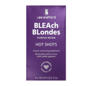 Lee Stafford Sobres Hot Shot de Purple Reign para rubios decolorados, 4 unidades de 15 ml