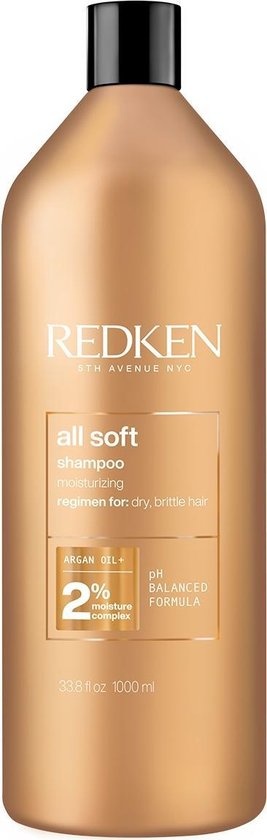 Redken All Soft Shampoo 1L - Normale shampoo vrouwen - Voor Alle haartypes - 1000 ml - Normale shampoo vrouwen - Voor Alle haartypes