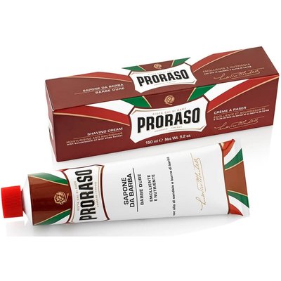 Proraso Crema da barba rossa in tubo legno di sandalo 150ml