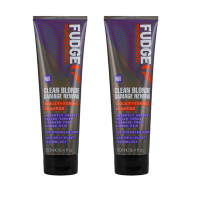 Fudge Clean Blonde Damage Rewind Violet-Toning Shampoo 250ml Duopack