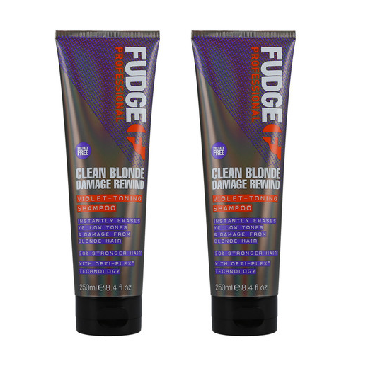 Fudge Clean Blonde Damage Rewind Violet-Toning Shampoo 2x 250ml - Voordeelverpakking