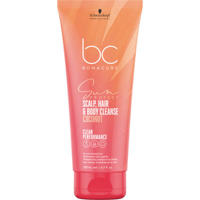 Schwarzkopf Bonacure Clean Performance Sun Protect 3 in 1 Shampoo per cuoio capelluto, capelli e corpo 200 ml
