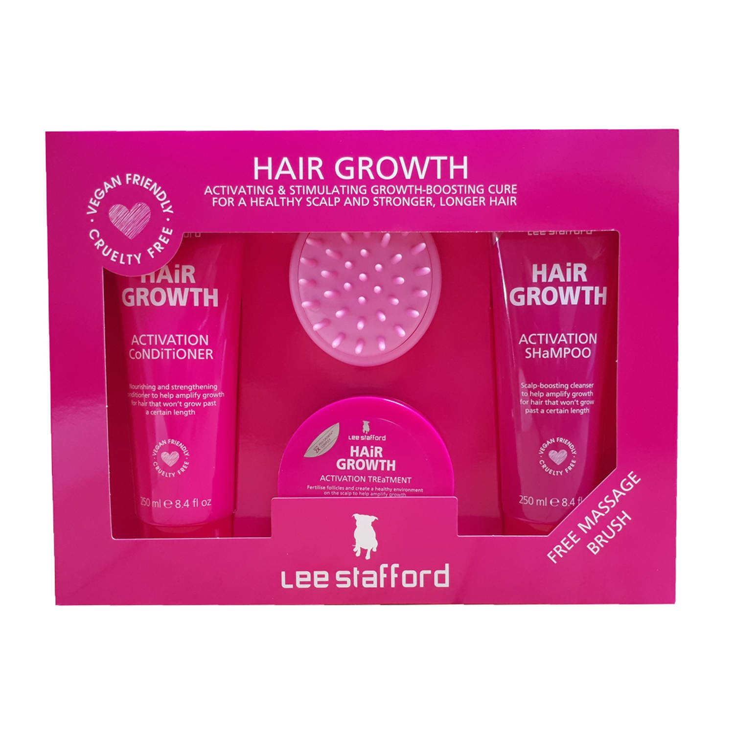 Lee Stafford Hair Growth Giftset with Free Brush