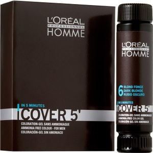 Loreal Professionnel - Homme Cover 5 Gel Hair Color For Men 3 x 4 Medium Brown -
