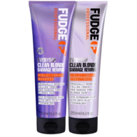Fudge Clean Blonde Damage Rewind tonificante-viola duo shampoo e balsamo 250 ml