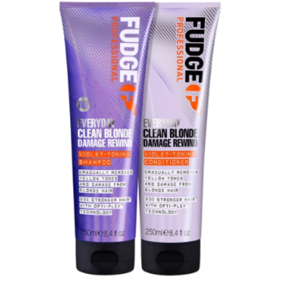 Fudge Clean Blonde Damage Rewind Duo shampoing et après-shampooing Toning-Violet 250ml