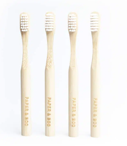 Bamboe tandenborstels kinderen (4 stuks)