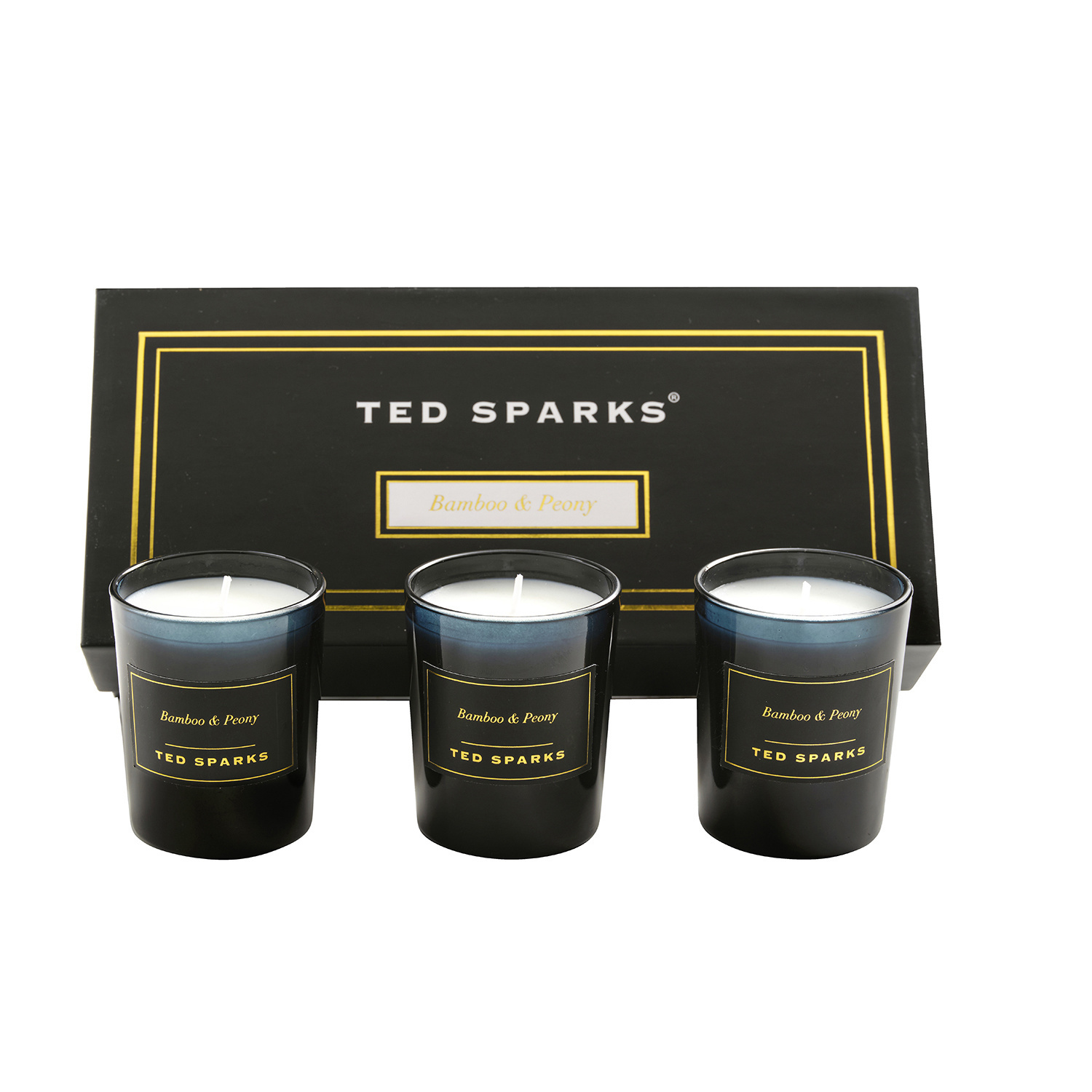 Ted Sparks Mini set regalo di candele di bambù e peonia