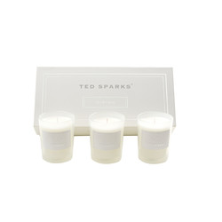 Ted Sparks Set regalo con mini candele in lino fresco