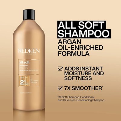 Redken All Soft Shampoo, 1000ml