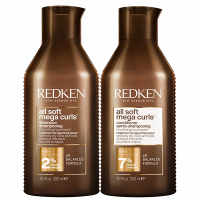 Redken All Soft Mega Curls, 1 champú de 300 ml + 1 acondicionador de 300 ml